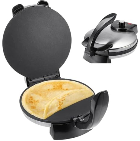 Pressa Per Tortilla Elettrica, 1200W Roti Maker, Pressa Per Tortilla Da 10 Pollici, Con Manico Rimovibile, Rivestimento Antiaderente/facile Da Pulire, Per Preparare Pancake, Toast Al Formaggio