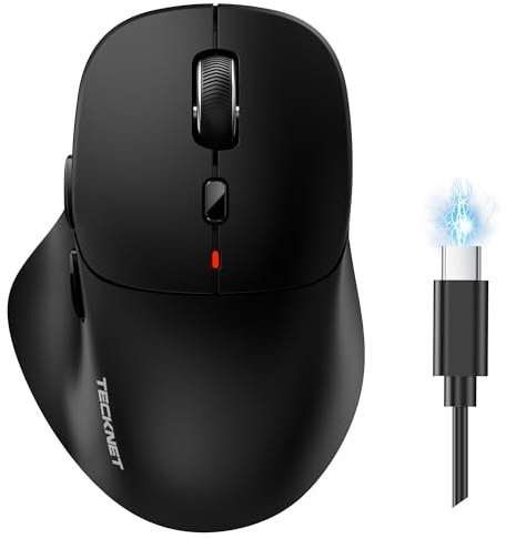TECKNET Ratón Bluetooth Recargable (BT 5.0/3.0 + 2.4G), Raton Inalambrico