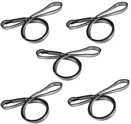 Kletterschlinge, 5 Stück, 17 mm, Polyester, Kletterhilfe, 21, 6 kN, robuste Felsschlingen-Läufer-Gurtbänder für Outdoor, Abseilen, Schaukeln, Yoga, Hängemattenfelsen