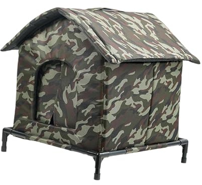 LRXFPIYF Casa para Gatos de Exterior, Refugio para Gatos Salvajes, aislada, Resistente a Intemperie, Tienda de campaña para Mascotas con Patas elevadas para, S