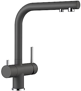 Blanco 523 137 Fontas II Robinet d'évier de cuisine en granit avec bec fixe Rock-523137, Felsgrau, Rohrauslauf