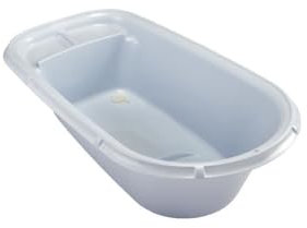 THERMOBABY - Baignoire LUXE - Bain de bébé - Légère - Compacte - De la naissance à 12 mois - Fleur Bleue - Fabriqué en France