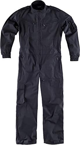 Work Team Buzo Multibolsillos. Mono de Trabajo mecánico o Industria. Tejido Ripstop, antidesgarro y de Alta Resistencia. Negro M