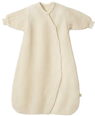 Langarm-Schlafsack Baby & Kleinkind - 100% Bio-Merino, TOG 1.7 – atmungsaktiv - Unisex Gr. 60 cm & 75 cm - nachhaltig & fair - für den Übergang & Winter - Made in Germany | Natur Gr. 1 (60 cm)