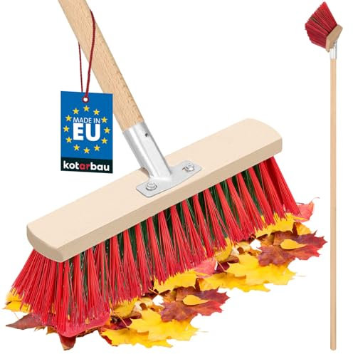 Kotarbau® Balai de Route 300 mm avec Manche Balai Exterieur terrasse Industrie Balai cantonnier Balai Jardin Balai Brosse Exterieur Balai Chantier Balai terrasse