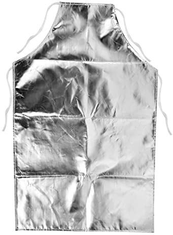 Tablier Résistant Chaleur, 1000 °c Tabliers Haute Températures Aux Aluminium Papier Protection Thermique pour Griller Travail Barbecue Cuisson Faisant Cuisine Jardinage Restaurant Café Pâtisserie BBQ