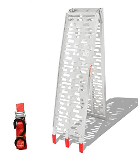 Jopassy 1X Rampe de Chargement, Rampe d'accès, Rail de Chargement Antidérapant, Pliable Rampe de Chargement 340kg,pour véhicules Tout-Terrain, Rampe Simple Alimunium, Camion, Moto