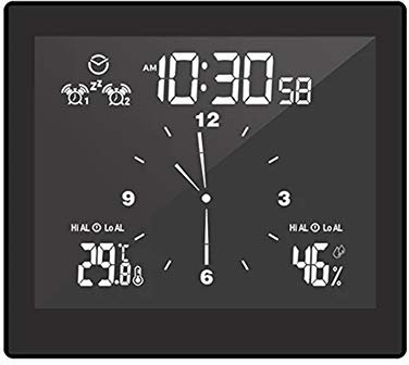 Knadgbft - WP10 Réveil multifonction pour salle de bain avec écran LCD et minuterie étanche