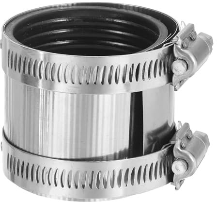 sourcing map 55mm Stainless Steel Pipe Clamp, Adjustable Worm Gear Strap Clamp with Rubber Pads