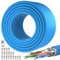 LAN Kabel 100 meter Cat 7 Outdoor Netzwerkkabel Verlegekabel, SFTP Dreifach Geschirmt High Speed Ethernet Kabel, Wetterfest, Direct Burial, Zuschneidbares Internet Kabel, 20 freie RJ45-Stecker