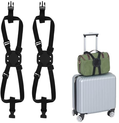 Gepäckgurte für Taschen 2 Stück Luggage Strap zum Hinzufügen Einer Tasche Verstellbare Gepäckgurte Kofferband Universal Gurtmit Elastischem Bungees mit Schnallen für Koffer Gepäck