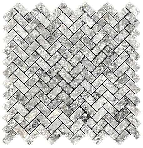 Piastrella a mosaico in marmo con pietra naturale, color argento lucido, mosaico di marmo per pavimenti, pareti, bagno, WC, doccia, cucina, specchio per piastrelle, rivestimento per vasca da bagno,