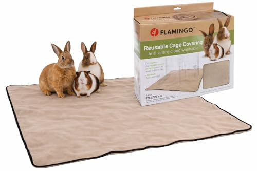 Tapis Lapin - Tapis Absorbant Taupe 125x125x0,4 cm - Textile 3 Couches - séchage Rapide - Lavable 40°C - sans poussière - idéal Cage Hamster