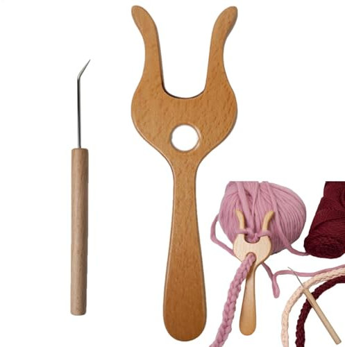 Fourchette à tricoter – Outil de fourche à tisser de qualité supérieure | Outil de tissage au crochet ergonomique avec crochet | Outil de fourchette à tricoter Durablle pour travaux manuels, projets