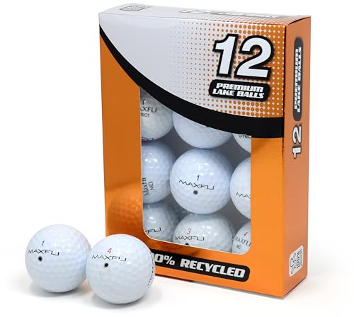 Second Chance Recycled Lake Golf Balls, 12 Pack - Grade A for Maxfli Golf Balls, Mixed
