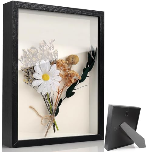 TXXATX 3D-fotoram att fylla i DIN A4, 29,7 x 21 x 3 cm, svart, svävande ram, modern ram med träram, akrylplatta, väggmontering, vertikal design, ihålig design, akrylplattor
