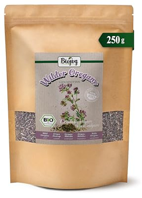 Biojoy BIO Vild oregano, torkad, för te eller krydda, 250 g | Skuren, Origanum vulgare subsp. vulgare L.