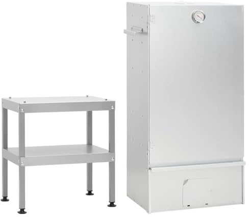 Mokuyary Affumicatore Forno Barbecue con Tavolo Acciaio zincato Armadio Fumo per Fumo, Carne, Pesce, Formaggio -D