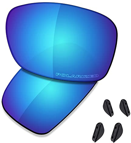 Saucer Lentilles de rechange et plaquettes nasales pour lunettes de soleil Oakley Dispute OO9233, (High Defense - Bleu glacier polarisé.), Taille unique