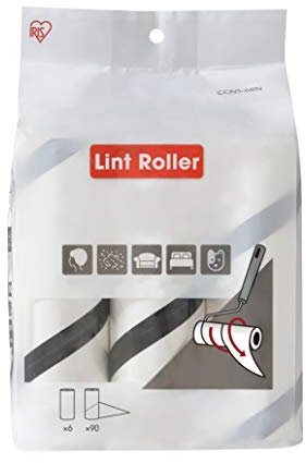 Iris Ohyama, Set di 6 ricariche da 90 fogli bianchi, per CCNB-RN rotolo adesivo speciale per pelucchi e peli di animali, vestiti, tende, divani - Handy Lint Roller CCNS-6RN - Bianco