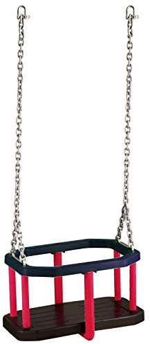 Loggyland Siège de balançoire en caoutchouc pour bébé avec jeu de chaînes - Siège de balançoire pour bébé - Balançoire pour bébé - Multicolore