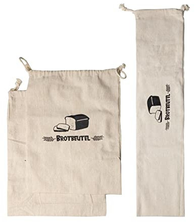 Viwanda Hotzenbeutel Brotbeutel Brotsack Set aus Leinen in zwei verschiedenen Größen - 3 Stück Leinenbeutel - Hotzenbox wiederverwendbare Brot beutel - geschenkidee geschenk advent 2024