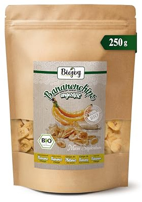 Biojoy BIO bananchips, torkade, osötade, 250 g | Osvavlade, utan tillsatt socker