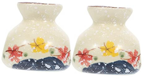 HOLIDYOYO 2pezzi Mini Vaso in Ceramica Porta Stuzzicadenti Creativo Contenitore Decorativo Per Piante Da Tavolo Vaso Decorativo Per Fiori Adatto Per Casa Ufficio e Giardino