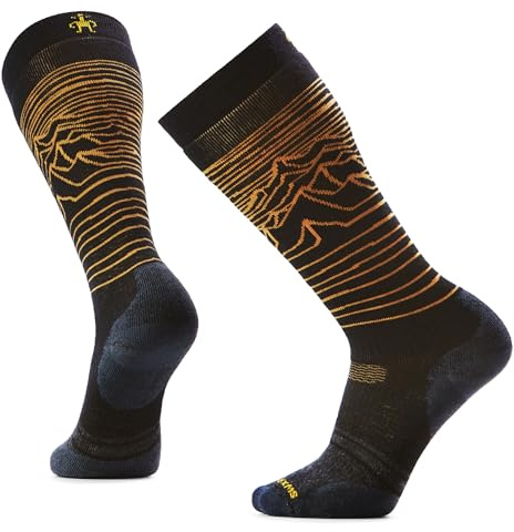 Smartwool, Men's, Snowboard Full Cushion Iguchi x Arbor Over The Calf Socks, Black, Large