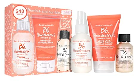 Bumble and bumble. Prep, Style, Extend Starter Set | Hairdresser's Invisible Oil Primer, Hairdresser's Invisible Oil Long Lasting Styling Cream + Prêt-à-powder Dry Shampoo