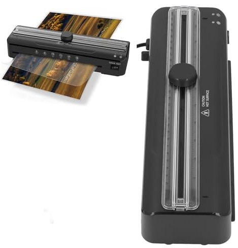 Fotolamineringsmaskin, A4-Lamineringsmaskin Varm och Kall med Snabbvarm-teknik, 320 Mm/min Höghastighetslaminering Kompakt Lamineringsmaskin med Skalavskärare, för Hemmakontor