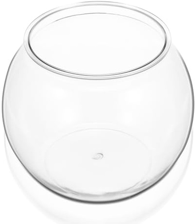 Toddmomy Round Plastic Fish Bowl Small Fish Tank Desktop Tank for Home Office Garden Pet Aquarium for Goldfish Hydroponic Planter and Decorative Display