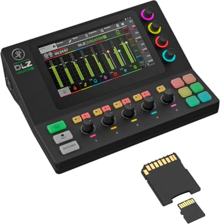 Mackie DLZ Creator XS Digitaler Mixer Mischpult für Podcasting und Streaming mit Speicherkarte