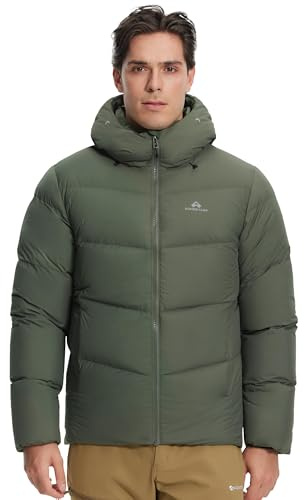 Pioneer Camp Giacca da uomo invernale in piuma d'oca 90% con imbottitura 650 Fill, impermeabile e antivento, M