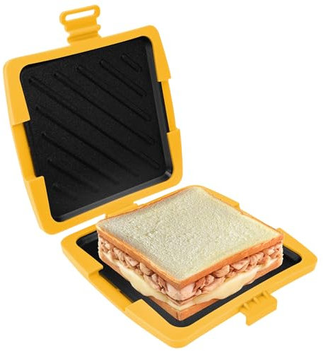 Appareil à croque-monsieur en silicone pour micro-ondes : Appareil à croque-monsieur sans fil et antiadhésif pour sandwichs, bureau, dortoir, four à micro-ondes (orange)