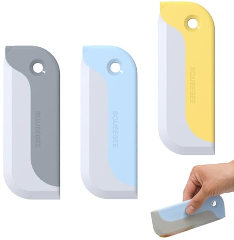 YIPFEN 3 unidades limpia cristales pequeño, rasqueta de goma suave para mamparas de ducha, limpiador de cristales y espejos, limpiacristales para cocina, baño, azulejos, encimeras y ventanas de coche