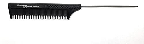 Hercules Sägemann HS C22 carbon 22 Profi Nadel-Toupierkamm anthrazit (antistatisch) Ergo Carbon Kamm wechselnde Zahnung 1/1, 8,75 Zoll Kamm Nadeltoupierkamm mit Nadel aus Edelstahl (22a)