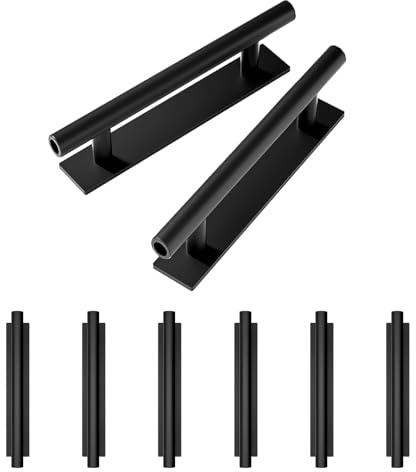 kwa heri Self-Stick Push Pull Helper Black Hidden Cabinet Handles ABS Plastic Door Window Wardrobe Instant Cabinet Drawer Furniture Handles (Black, Pack, 8)