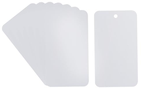Lot de 200 étiquettes d'expédition en Plastique étanches Vierges pour Identification de Produit - Étiquettes de Prix à Suspendre - Blanc