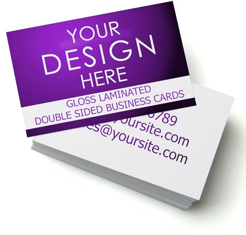 Personalised Business Cards - Double Sided, Professional Digital Printing, Custom Cards (400gsm Gloss Laminated, 250)
