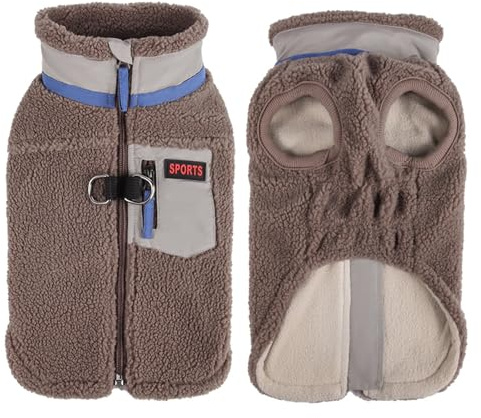 FEimaX Manteau d'hiver pour Chien Veste Chaud en Polaire avec Anneau en D, Vêtements Chiot Manteaux Coupe-Vent pour Chiens de Petite et Moyenne
