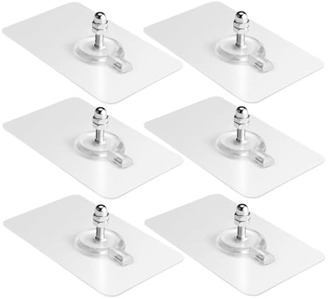 Ganchos Adhesivos De Pared Para Marcos De Fotos,Perchas Para Pintura De Pared Sin Clavos | 6 ganchos de tornillo adhesivos fuertes para montaje en pared - Ganchos de marco resistentes sin perforacione