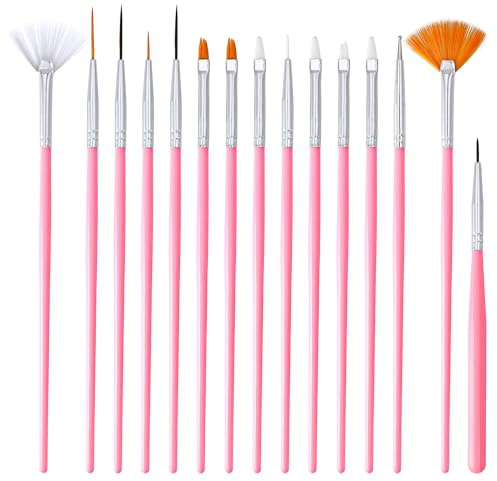15 Pcs Cake Decorating Brushes Kit Fondant Cookie Painting Brushes Food Paint Brush Cake Decorating Painting DIY Tool Icing Pastry Brush for Cookie Cake Decoration