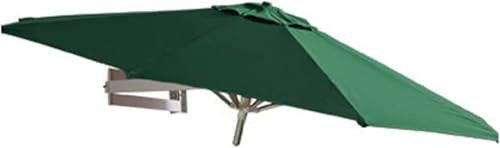 Sajiag Ombrellone da Giardino per Montaggio A Parete Ombrellone da Parete Inclinabile per Esterni con Palo Regolabile Balcone da Giardino All'aperto, Darkgreen-2.2m(7.2ft)