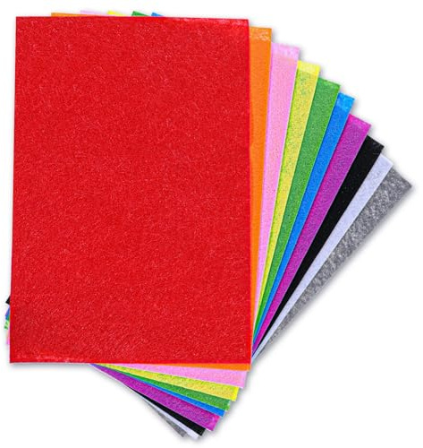 10 Pcs Felt Sheets Soft Felt Squares Soft Craft Sheet Fabric Sheets for Crafts Sewing Fabric Squares Patchwork Nonwoven Supplies for Art Crafts DIY Handcraft (Assorted Color,8 x 12)