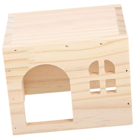 DIYEAH Maison pour Cobaye Bois à Plusieurs Chambres Abri pour Petits Animaux Cachette pour Hamster Décoration pour Cage Animaux de Compagnie