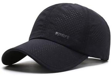 Aisprts Gorras de Hombre Verano, Gorra Running Transpirable con Visera Curvada y Protección UV, Ideal para Correr, Ciclismo y Actividades al Aire Libre, Azul Marino