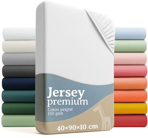 Laleni Premium sabana bajera cuna 40x90 cm cuna bebe 2 pzs - sabana bajera cuna para cochecito bebe certificada OEKO-TEX - sabana cuna de 100% algodón - sabanas bajeras cuna - sabana minicuna - blanco