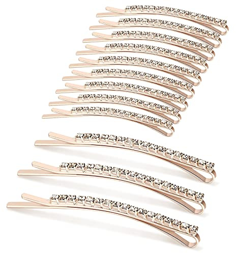 Hanyousheng Horquillas Pelo, 12 Piezas Crystal Pinzas Para el Pelo de Diamantes de Imitación, Clips de Pelo Mujer