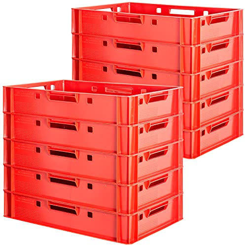 Euro Apilamiento de Plástico Caja Industrial Euro Caja Almacenamiento Eurobox E1 Kingpower, Número:10
